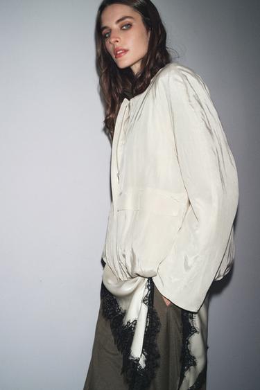 VESTE MATELASSÉE À POCHES ZW COLLECTION - Beige / Vert de Zara