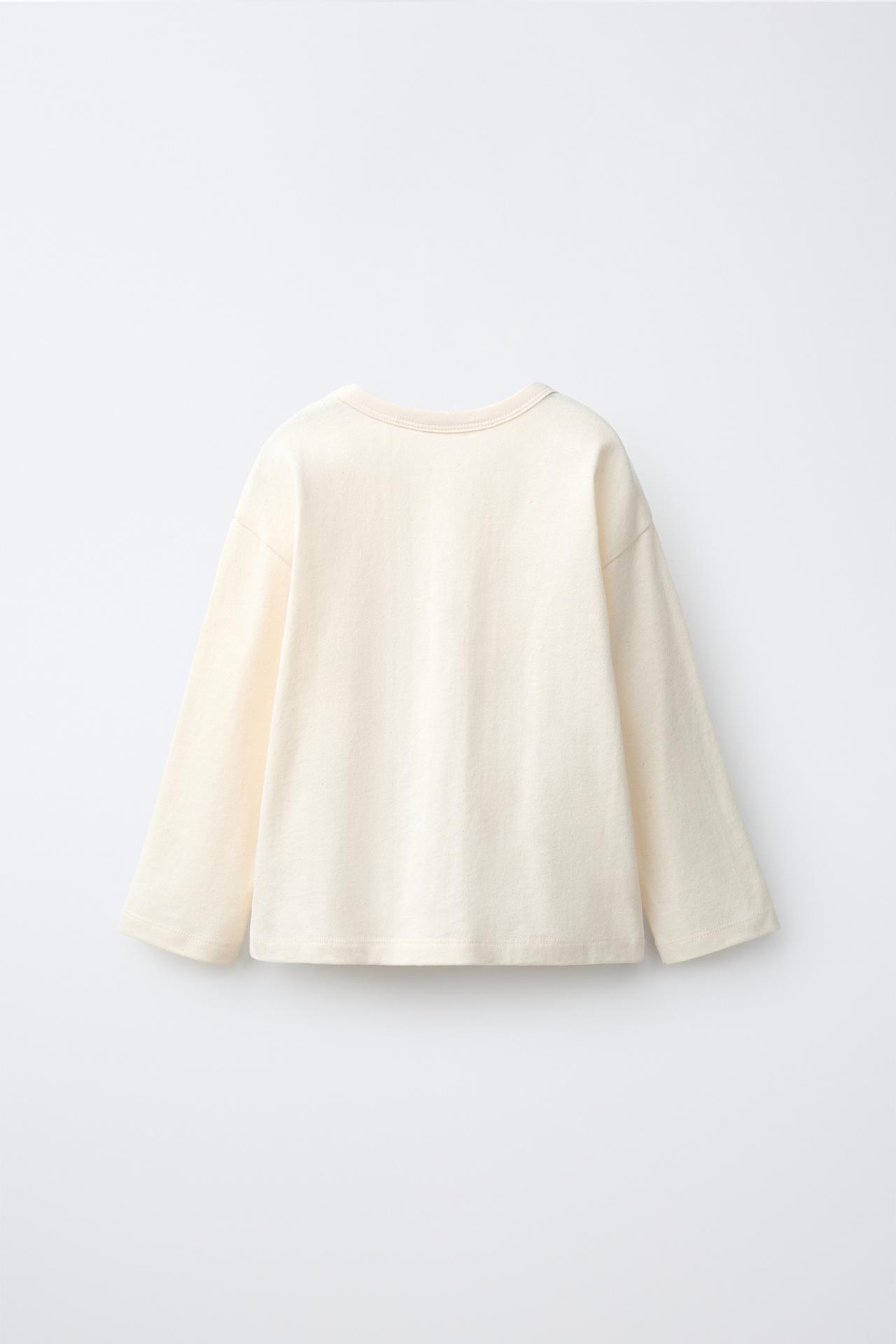 CROSS-STITCH EMBROIDERED T-SHIRT — Oyster-white
