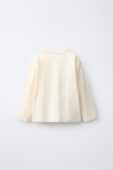 CROSS-STITCH EMBROIDERED T-SHIRT — Oyster-white 2