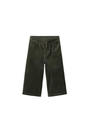 MICRO-CORDUROY BAGGY PANTS — Khaki 1
