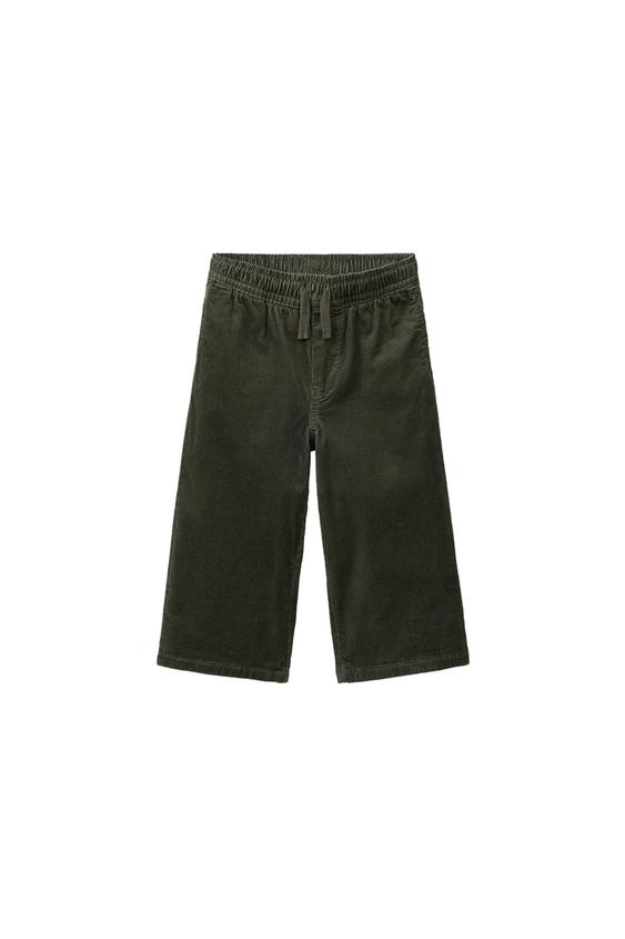Zara MICROCORDUROY BAGGY PANTS - Khaki - Image 0