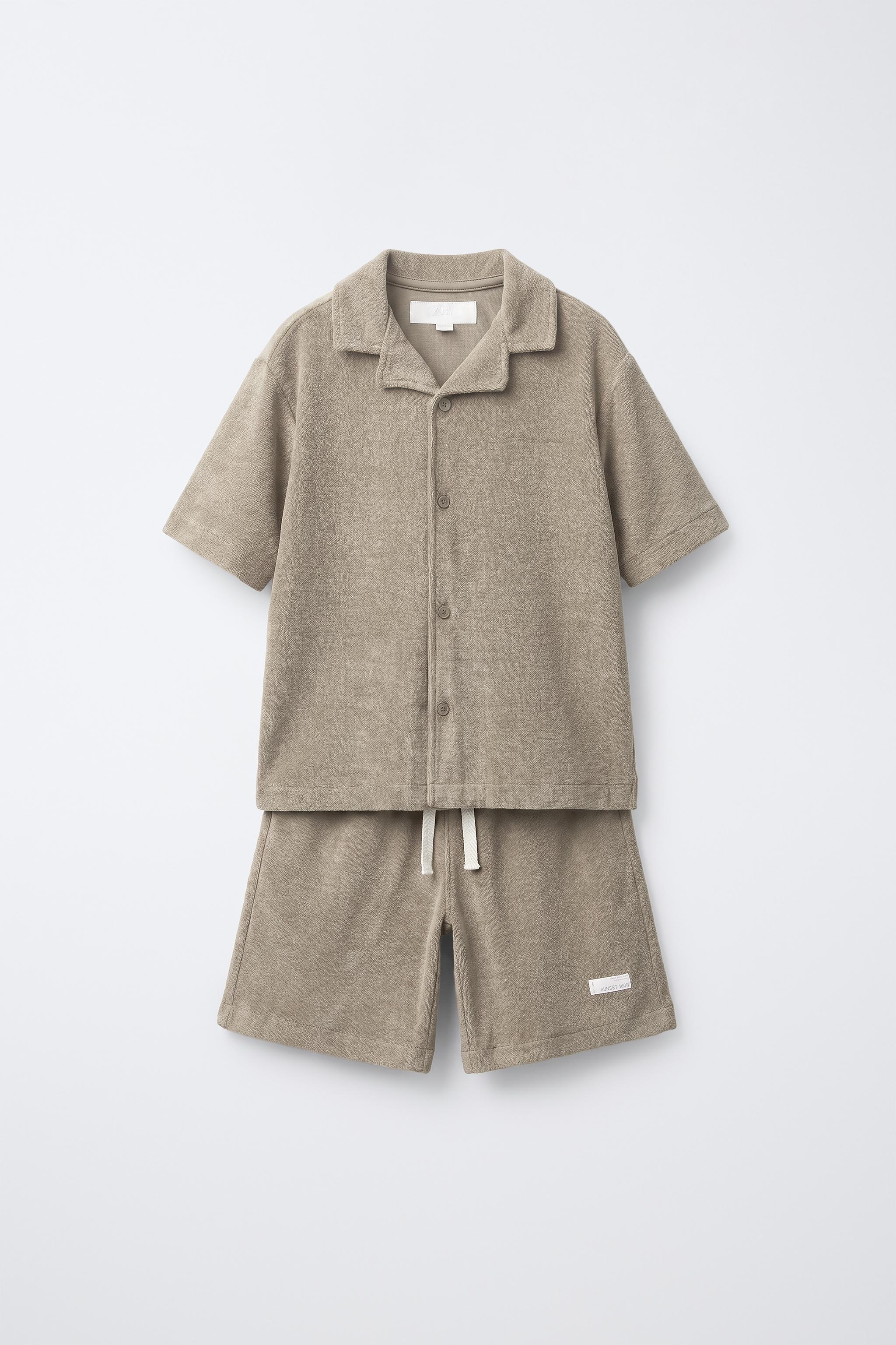 タオル地シャツ＆バミューダセット - ライトブラウン | ZARA Japan / 日本