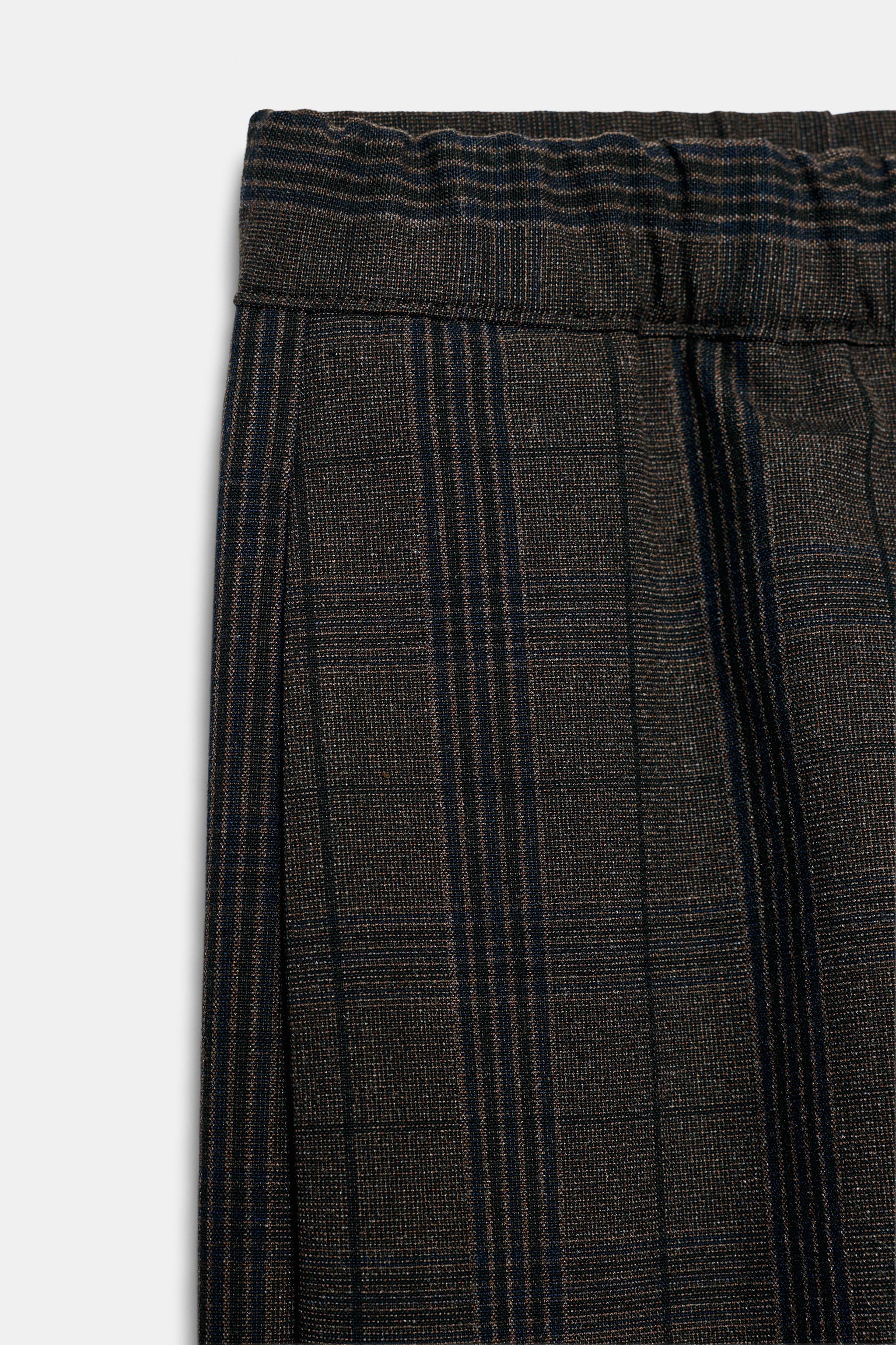 PLAID BARREL PANTS