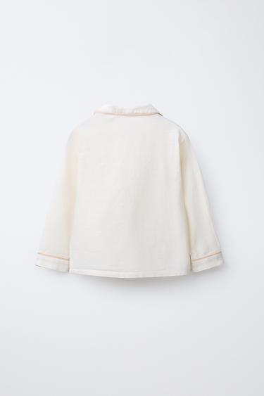 2-6 ANS/ PYJAMA LISERÉS CONTRASTÉS - Écru de Zara - Image 2