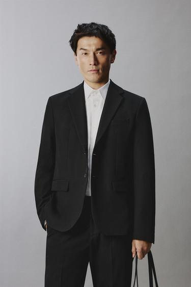 КОСТЮМНЫЙ ПИДЖАК КОМФОРТНОЙ ПОСАДКИ — ЧЕРНЫЙ от Zara