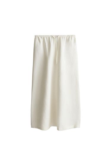 ロングリネンスカートエクリュZaraのロングリネンスカート - エクリュ