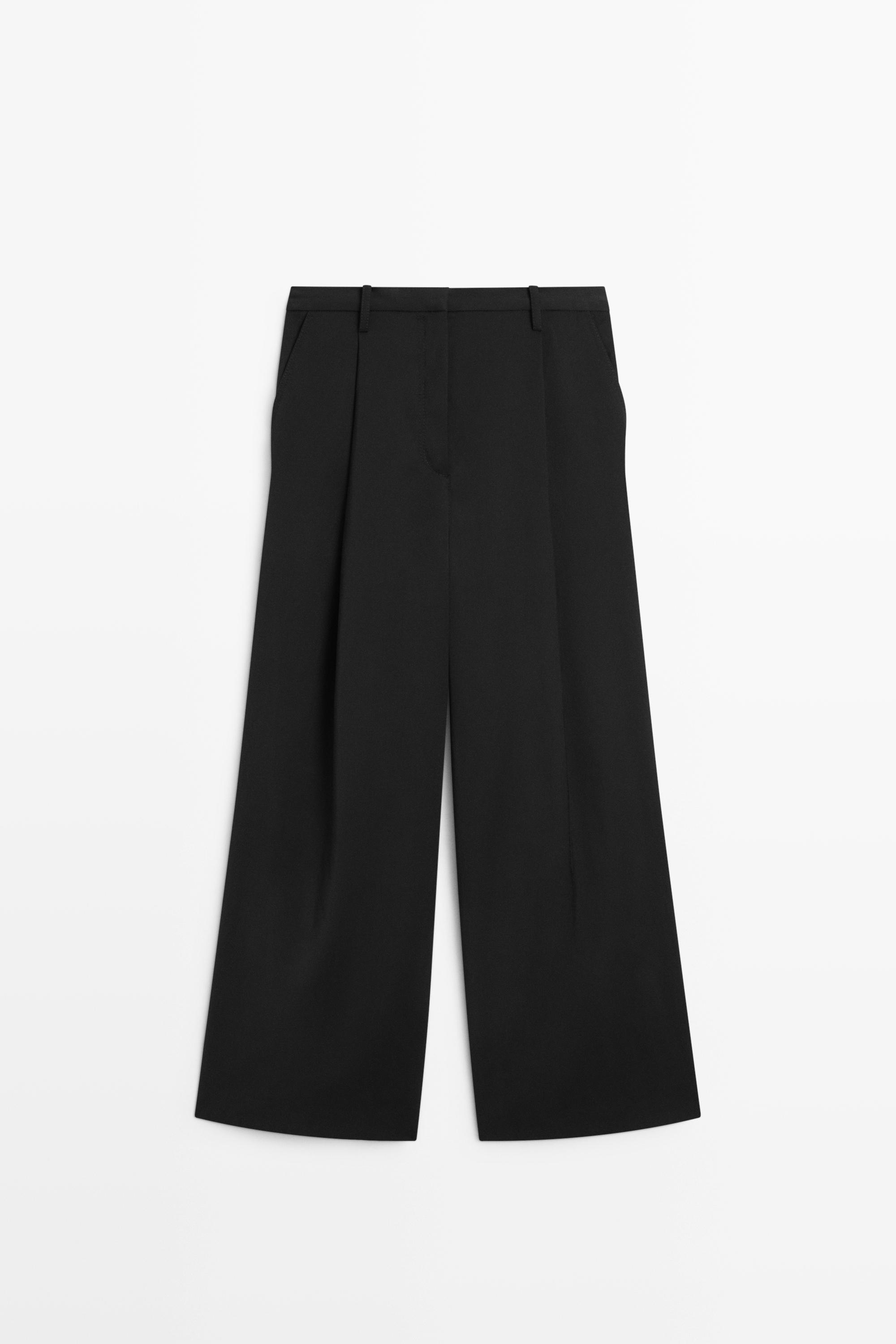 Flowing cropped wide-leg pants