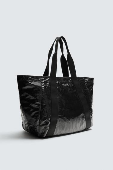 SHINY TOTE BAG - Black by Zara
