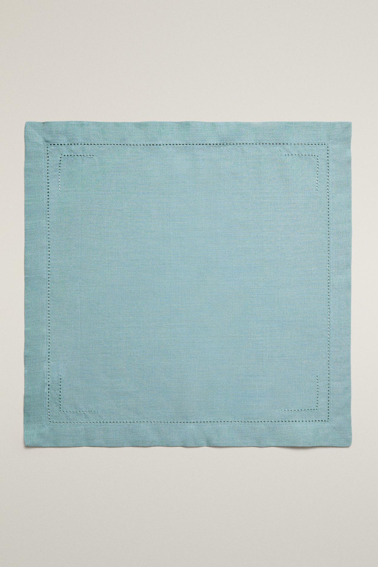 COTTON HEMSTITCHED NAPKINS (PACK OF 2) — Bluish