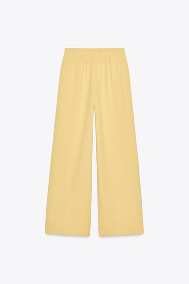 PANTALON FLUIDE LARGE - Jaune de Zara - Image 3