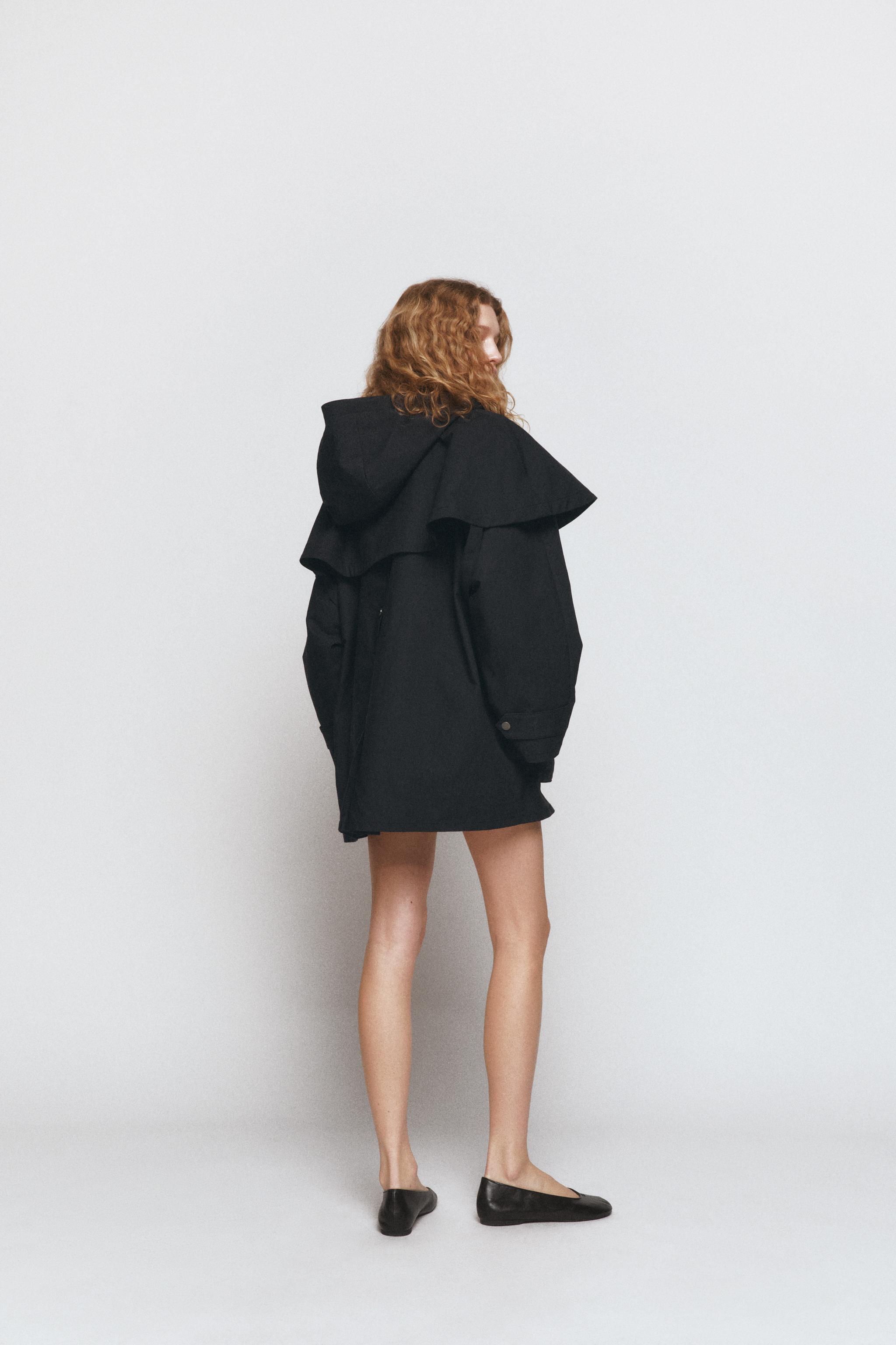 LIMITED EDITION CONTRAST COLLAR HOODIE TRENCH COAT ZW COLLECTION