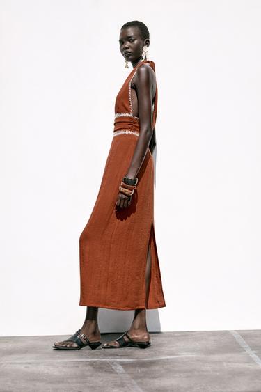ROBE MI-LONGUE BRODÉE - Terracota de Zara - Image 3