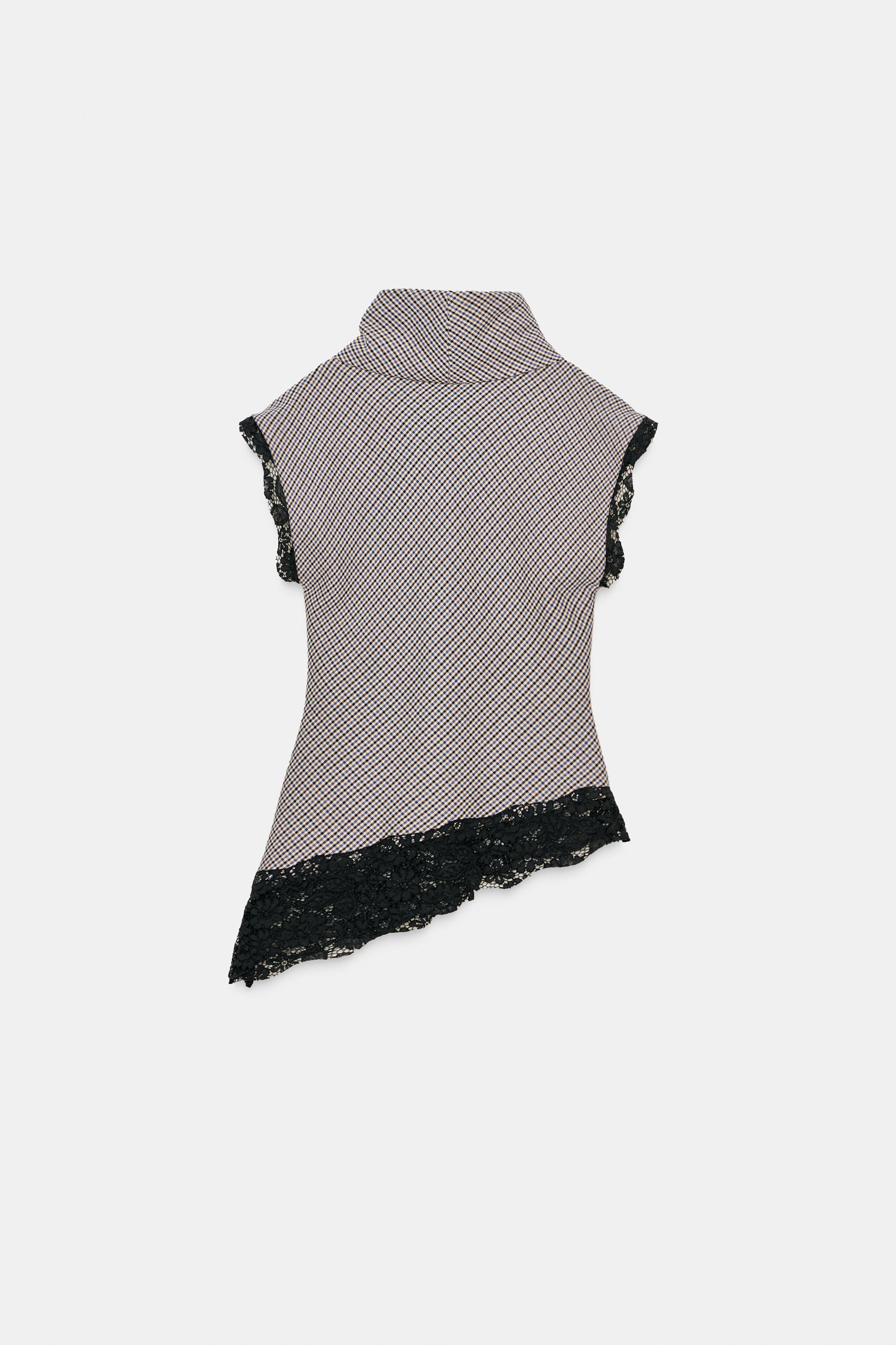 Zara HOUNDSTOOTH LACE TOP at Mall of America® in Bloomington, MN