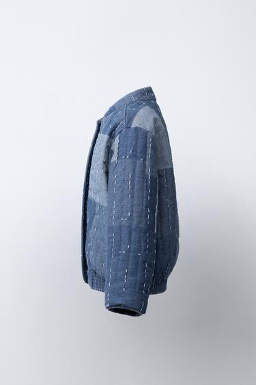 PATCHWORK BOMBER JACKET - Blue / Indigo by Zara - Image 2