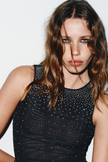 TOP À PAILLETTES - Plomb de Zara - Image 2