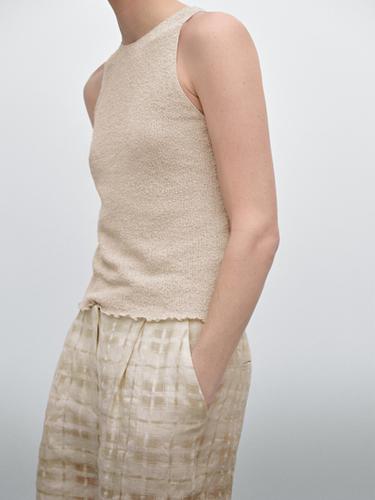 Zara Textured knit halter top - Stone