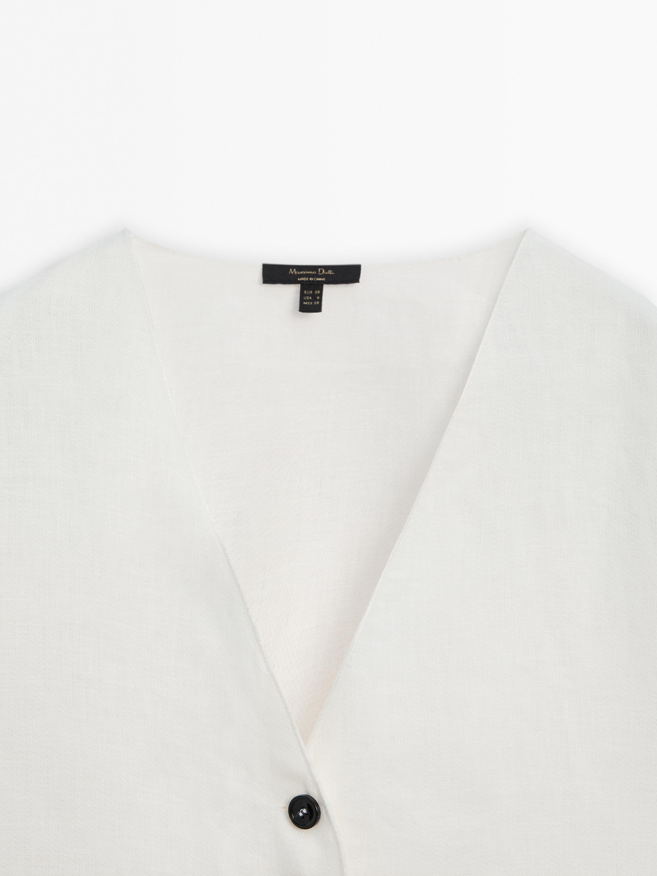 100% linen kimono with buttons - Ecru | ZARA United States
