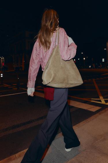 CAMISA RAYAS POPELÍN - Burgundy de Zara
