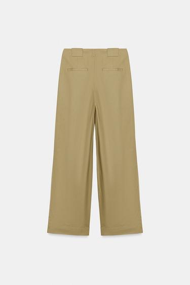 PANTALON BARREL À PINCES - Kaki de Zara - Image 9