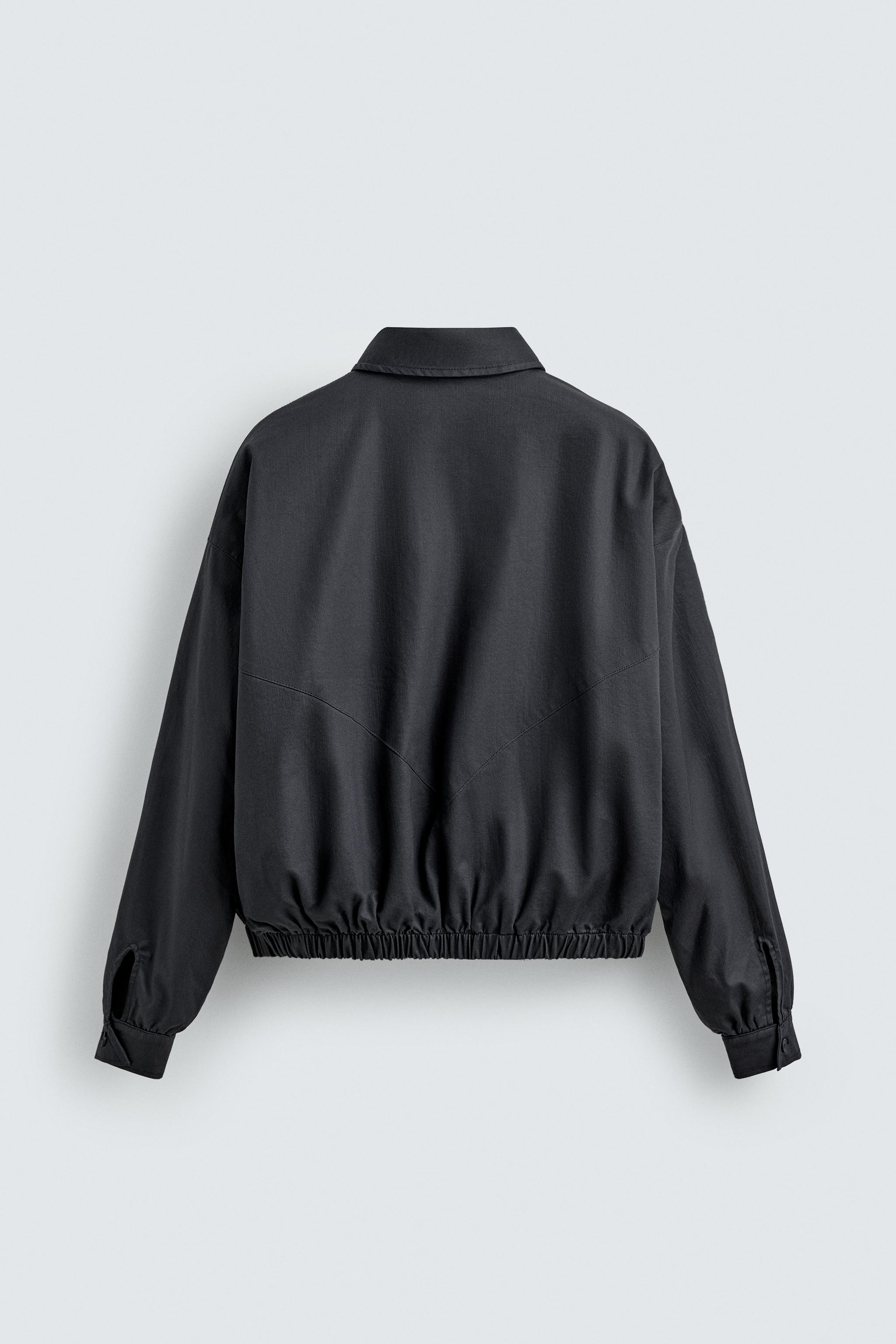 BLOUSON COURT EN COTON ET CUPRO
