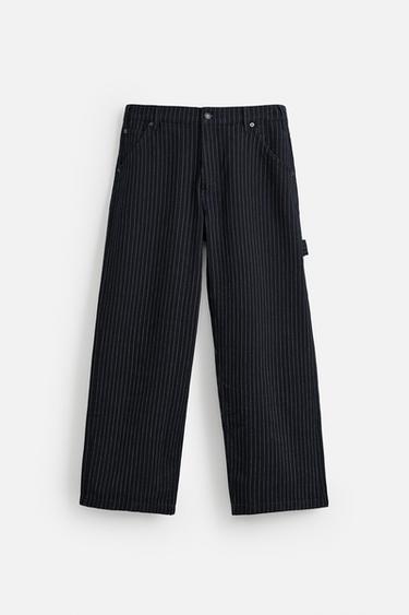 PANTALON RELAXED FIT RAYURES - Bleu de Zara - Image 6