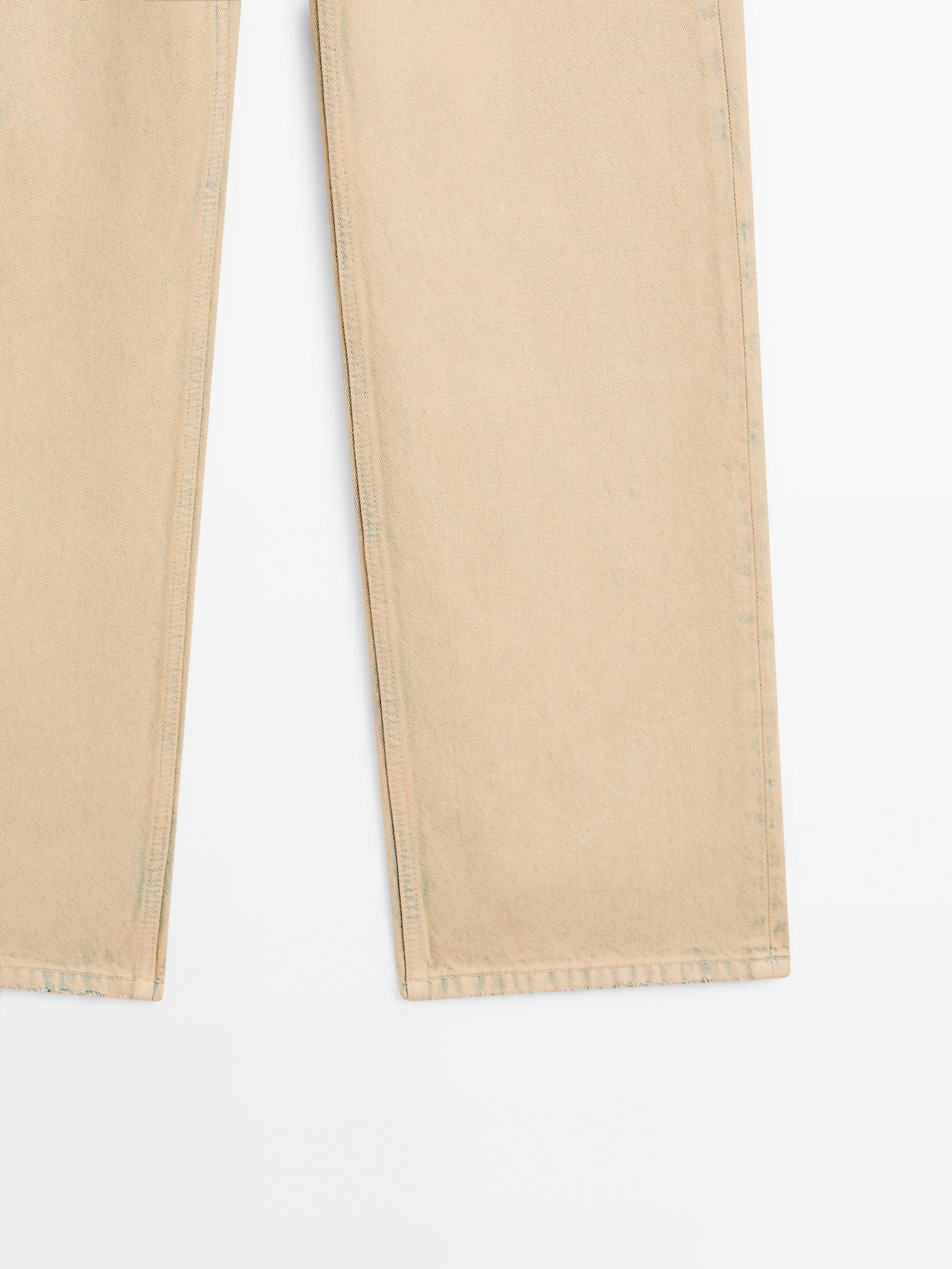 Jean large mid-rise coton