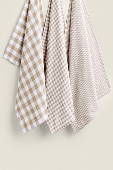 GESCHIRRTUCH AUS GEFÄRBTEM GARN (3ER-PACK) - Beige von Zara