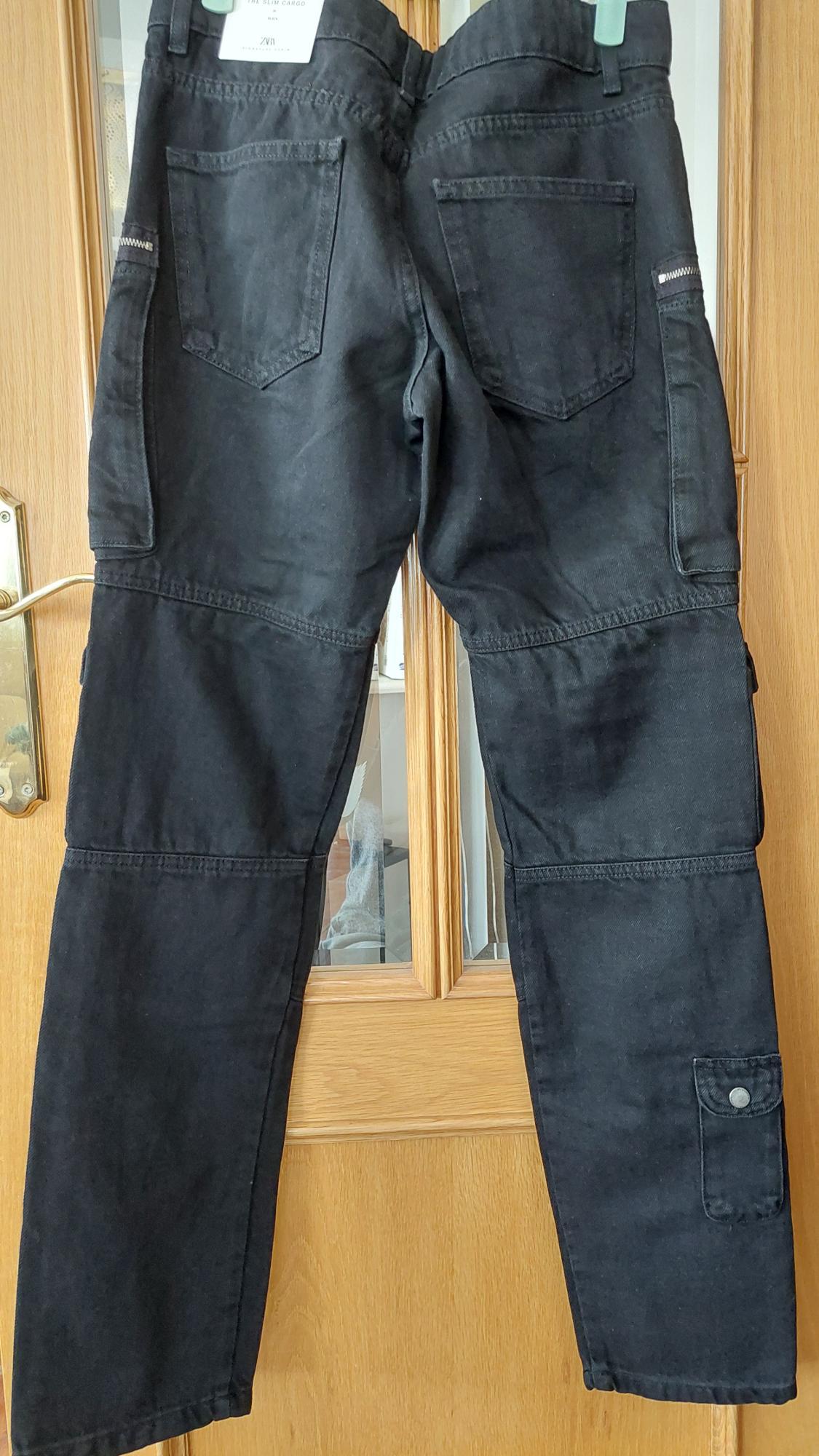 ZW COLLECTION SLIM FIT MID-RISE CARGO JEANS - Image 2