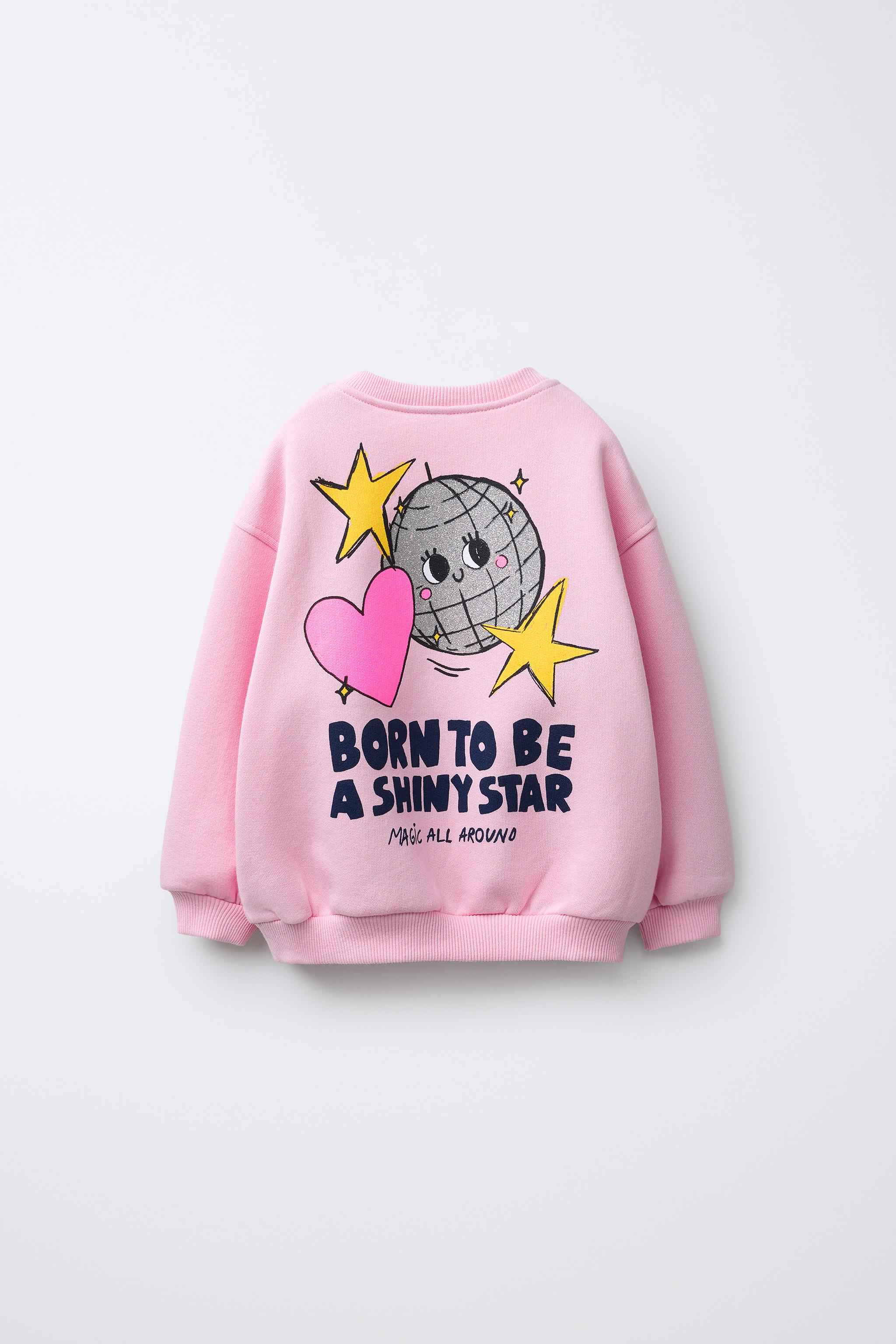 PRINTED SWEATSHIRT — Pastel pink