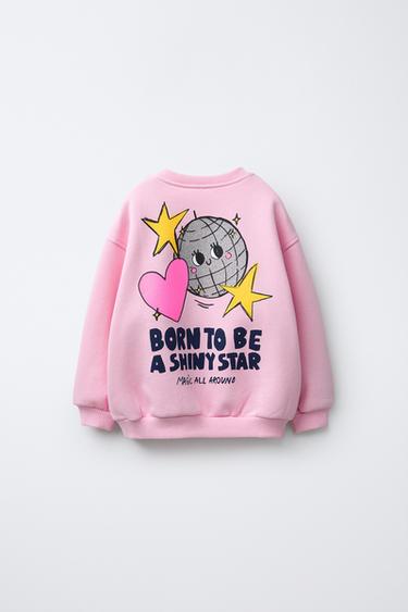 PRINTED SWEATSHIRT - Pastel pink by Zara - Image 1