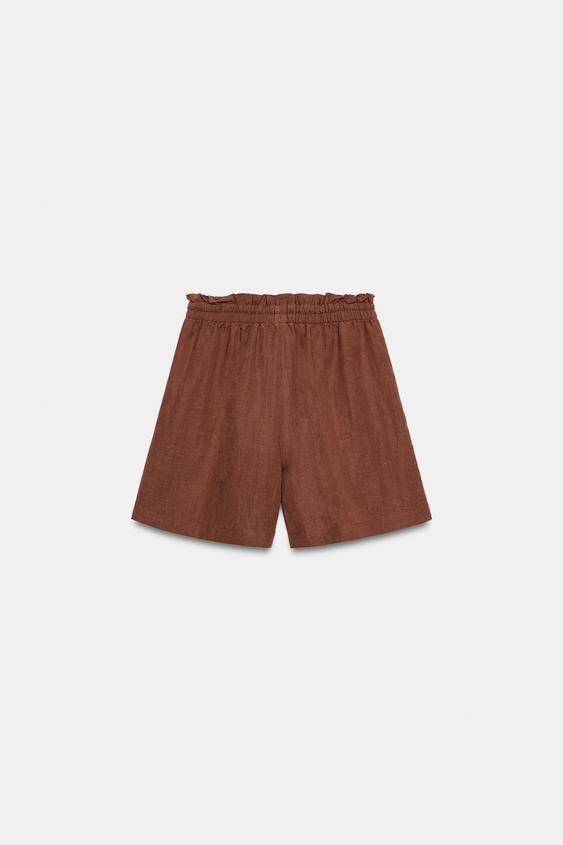 SHORT À TAILLE ÉLASTIQUE - brique foncée de Zara - Image 4