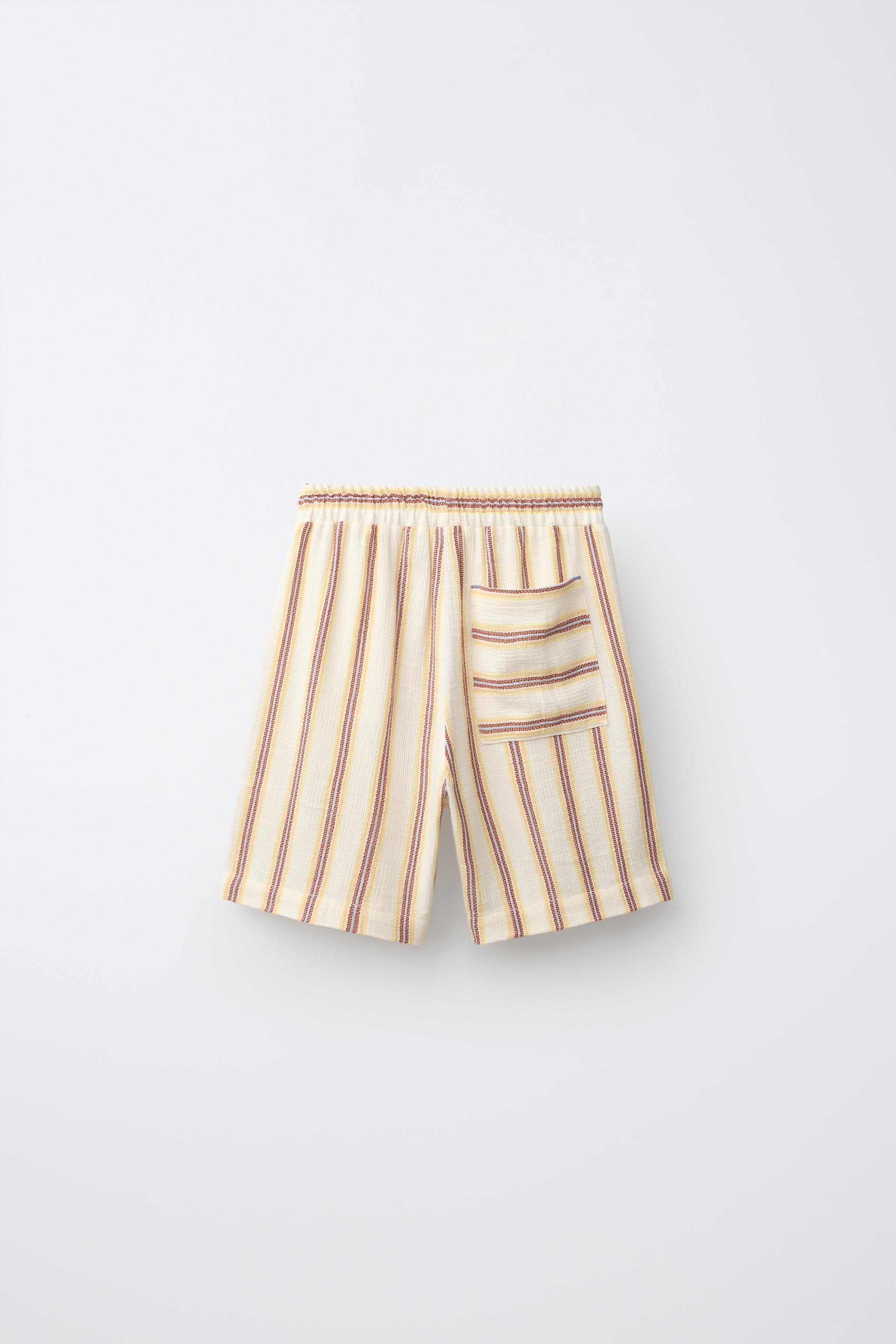 Детские шорты Zara RUSTIC STRIPED SHORTS — фото 3