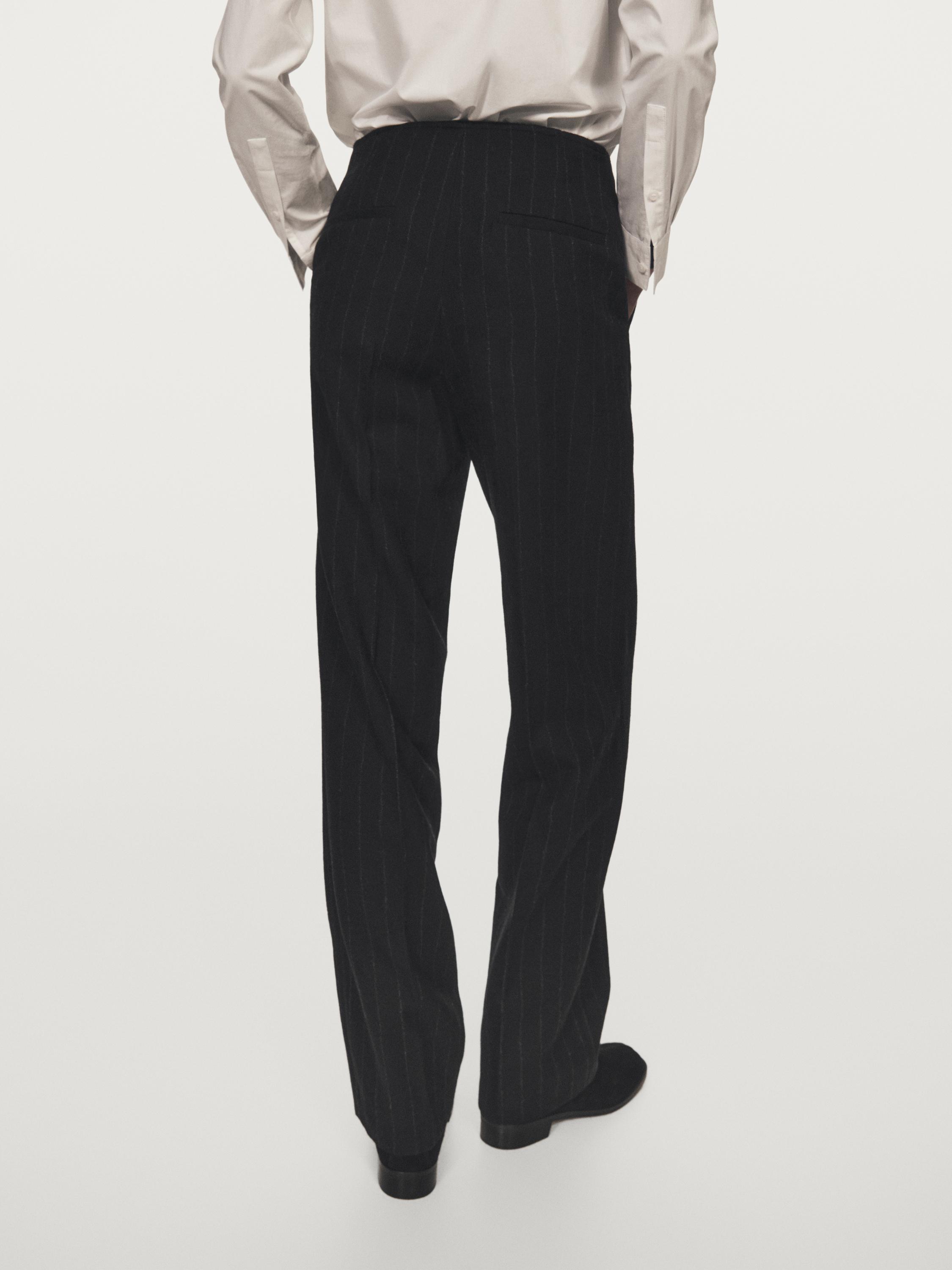 Straight-leg pinstripe trousers