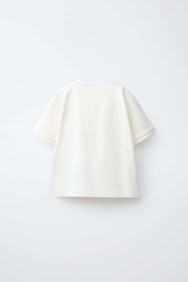 T-SHIRT BRODERIE POISSON - Écru de Zara - Image 2