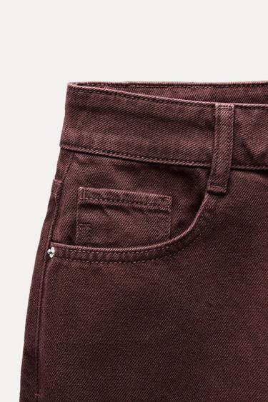 Z1975 HIGH-RISE STRAIGHT JEANS - Burgundy by Zara