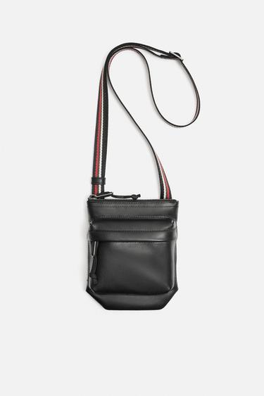 LEATHER CROSSBODY BAG BOBBY GILLESPIE X ZARA - Black by Zara