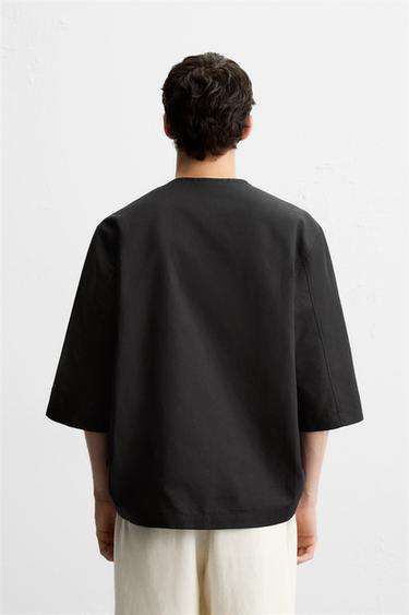 RELAXED FIT POLO SHIRT - Black by Zara - Image 2