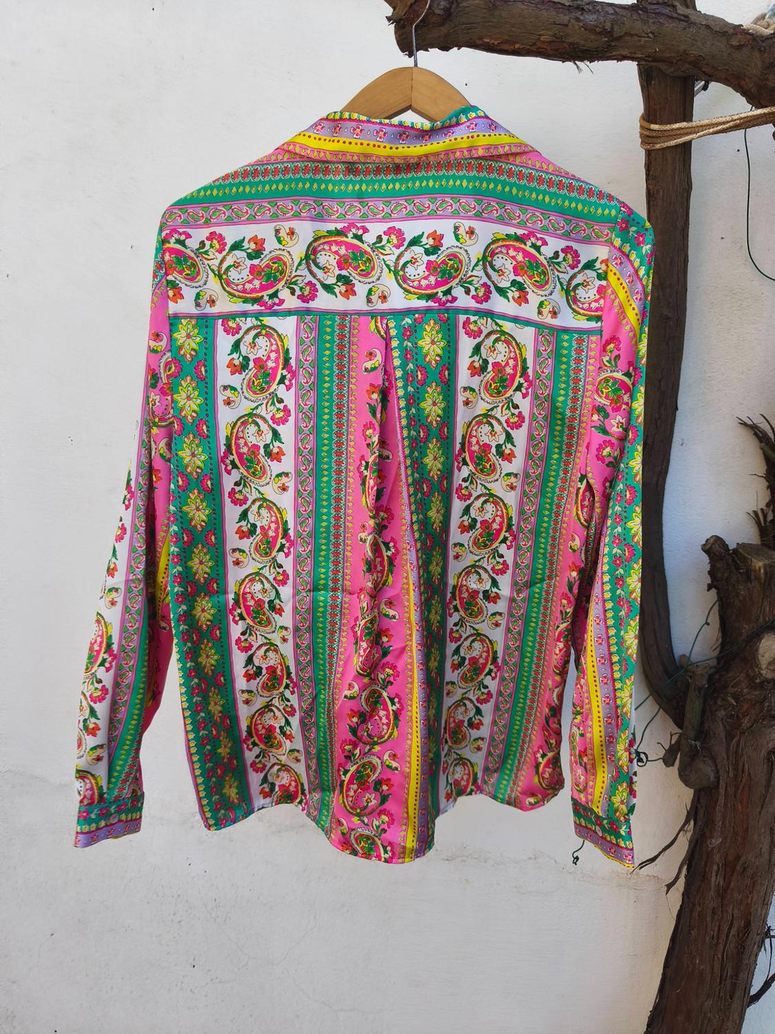PRINTED SHIRT WITH A SATIN FINISH - Image 2