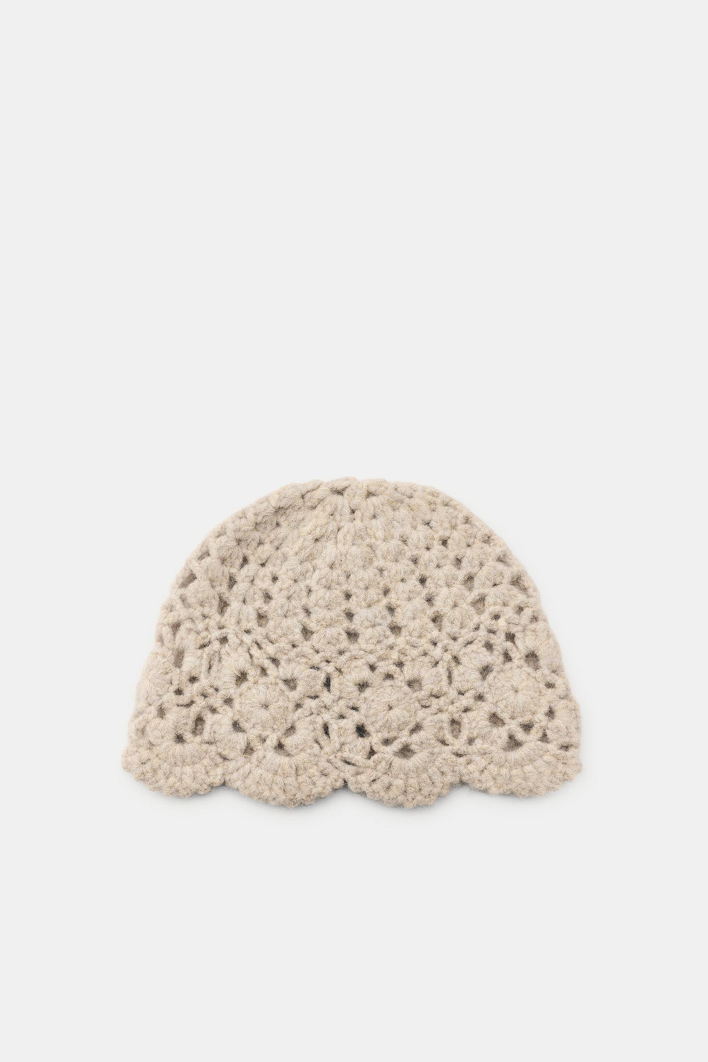 Женские головные уборы Zara Knit Skullcap, цвет: Бежевый — фото 4