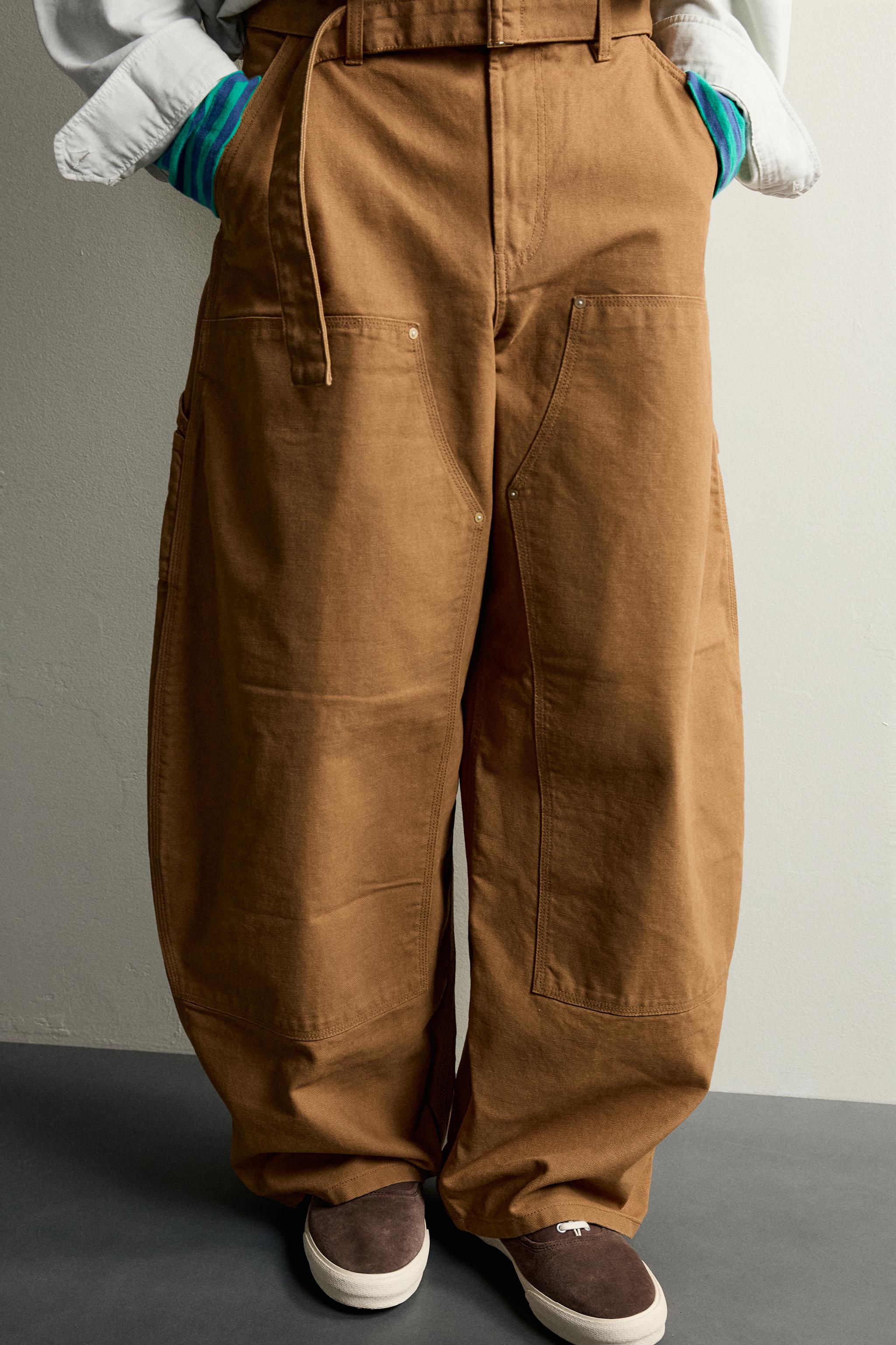 Мужские брюки Zara CARPENTER POCKET BALLOON FIT PANTS — фото 5