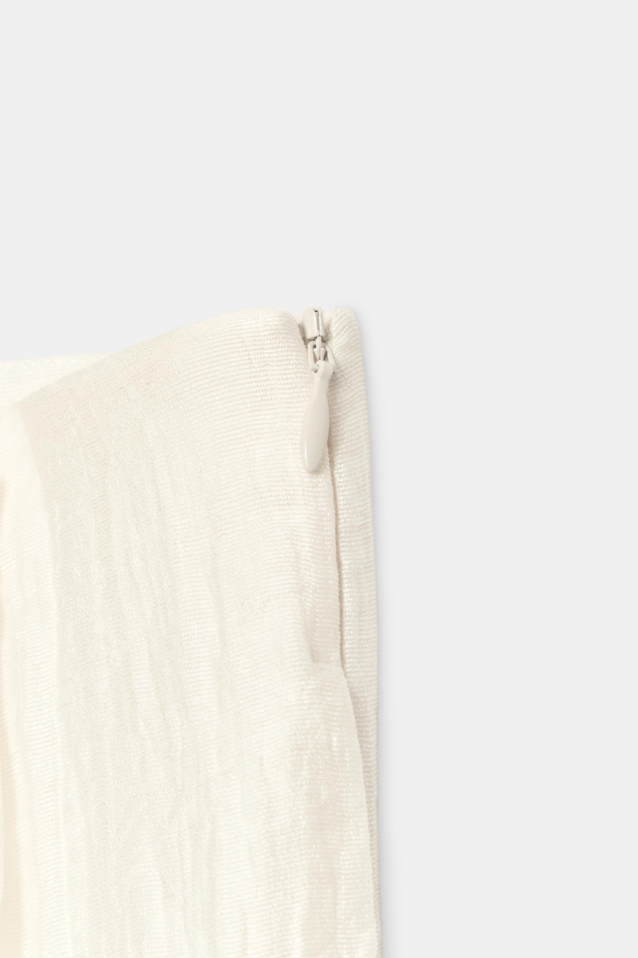 Zara Pilili Geniş Paça Pantolon görsel 7