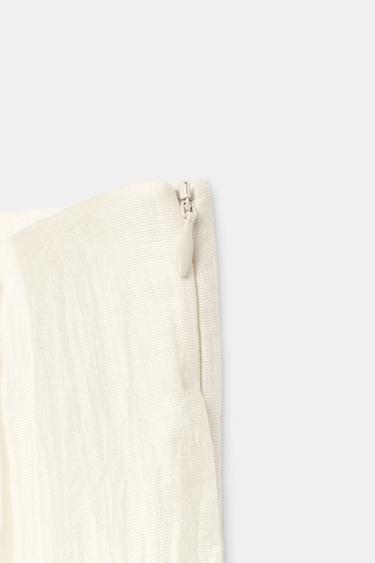 PANTALON LARGE À PLIS - Écru de Zara - Image 6