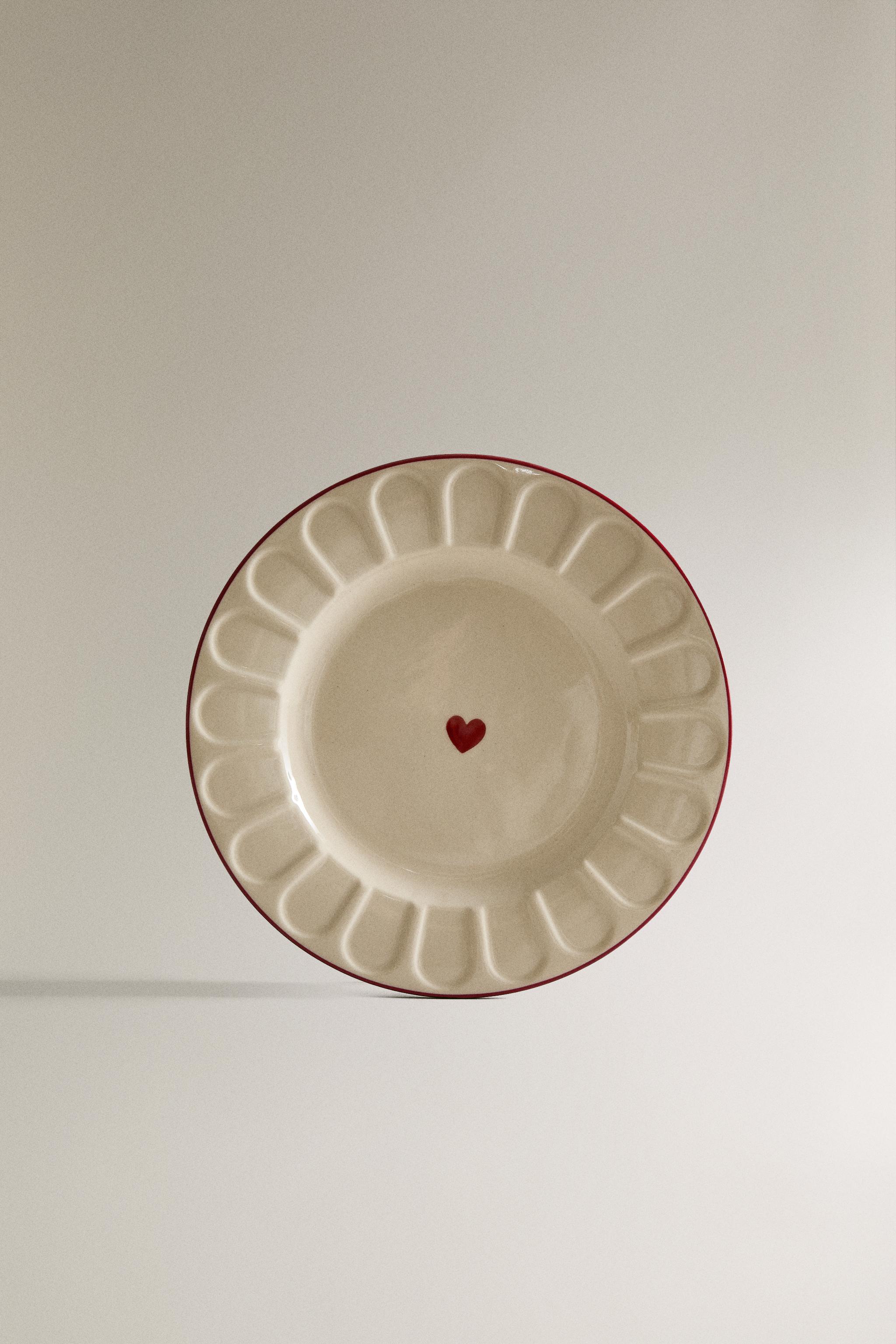 ストーンウェア ウェーブ クリスマスデザートプレート - ホワイト