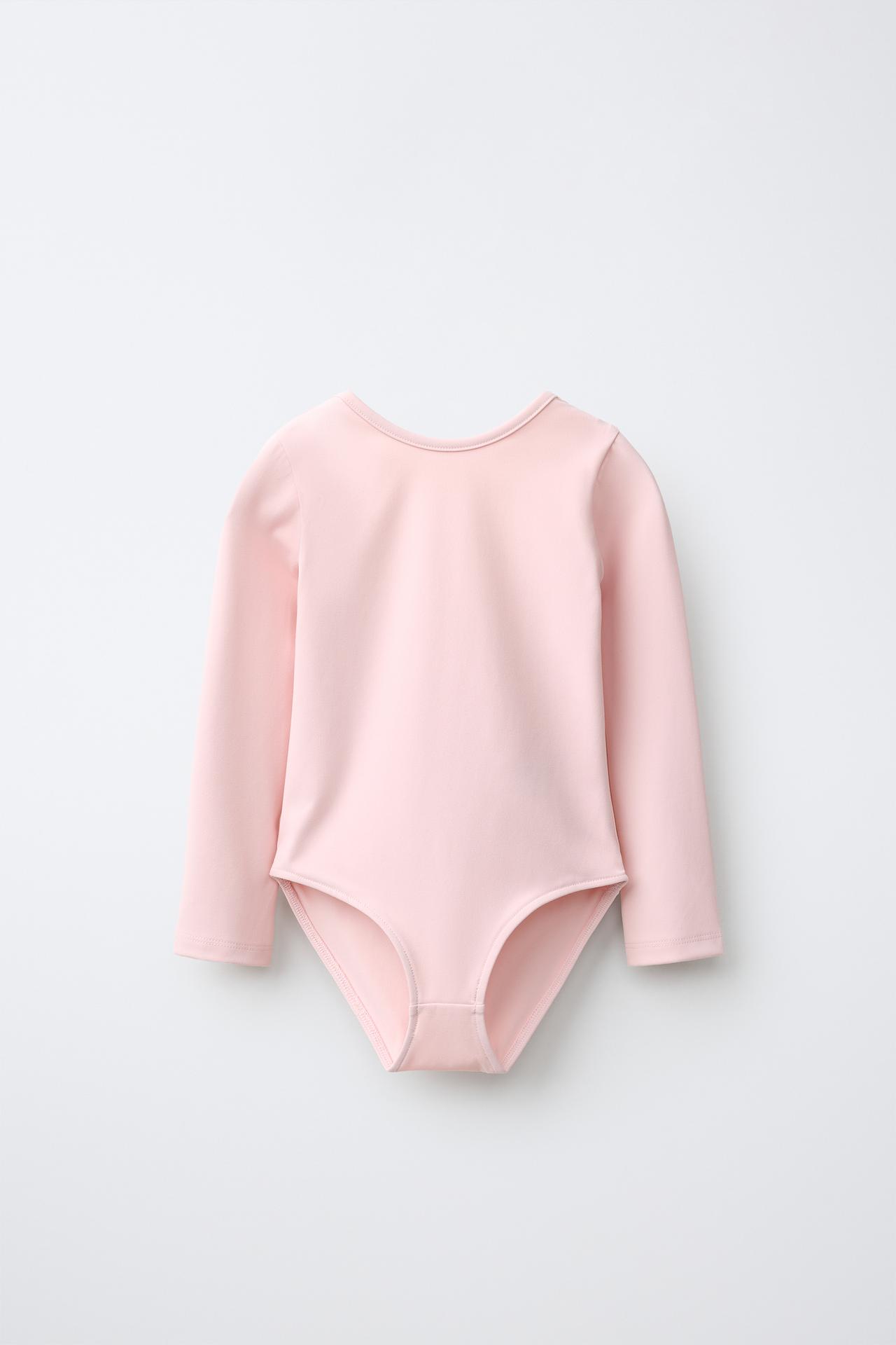 TECHNICAL BALLET BODYSUIT — Pale pink