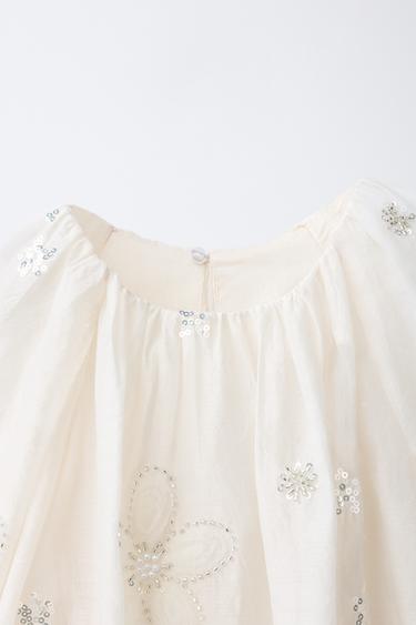 ROBE ROMANTIQUE FLEURS BIJOUX - Écru de Zara - Image 2