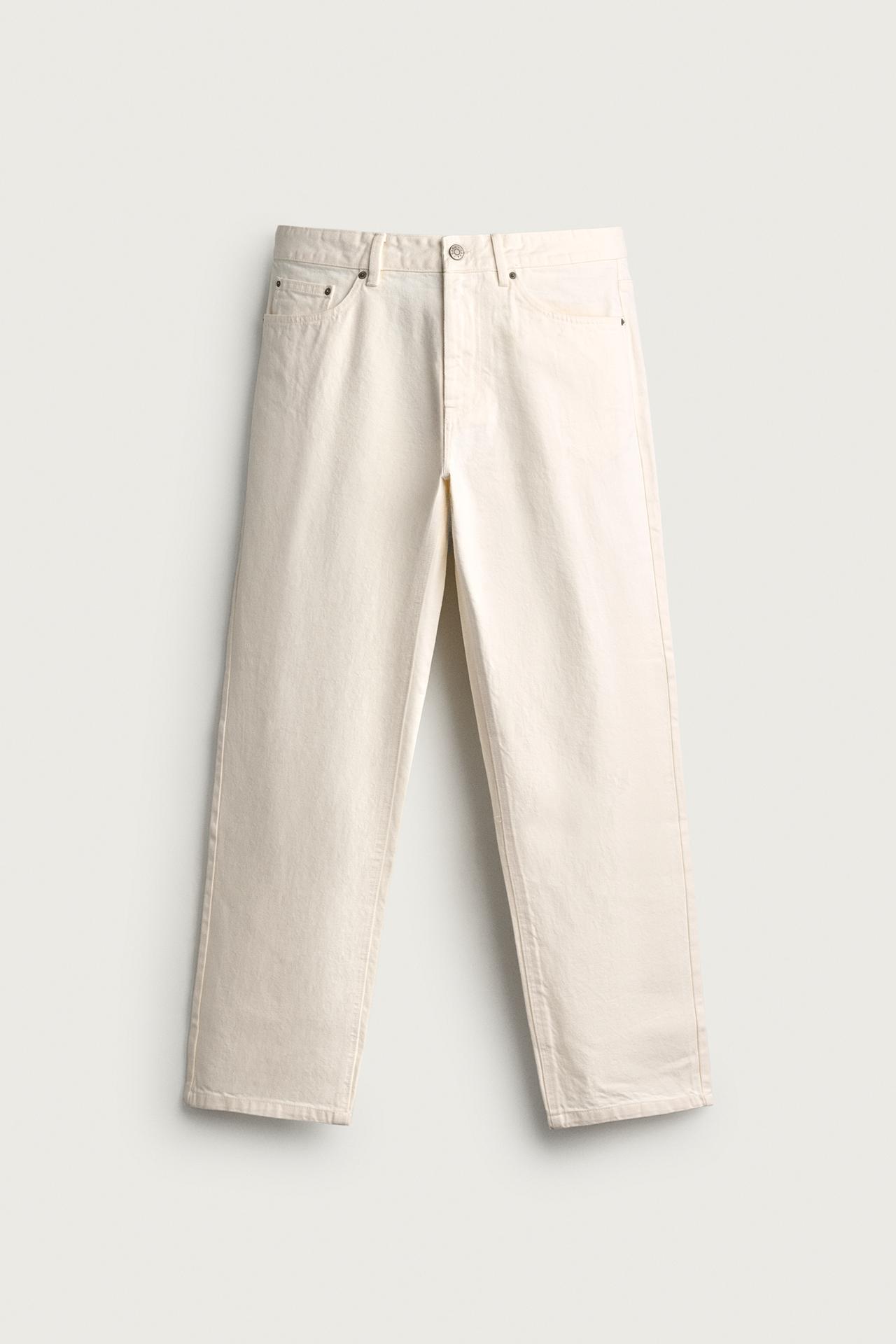 STRAIGHT-LEG TROUSERS — Ecru