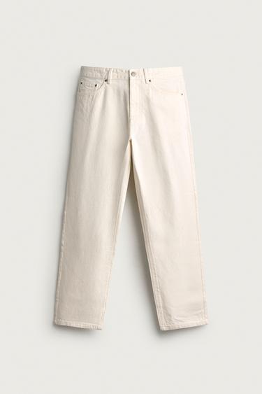STRAIGHT-LEG TROUSERS — Ecru 1