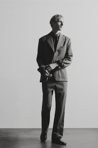 Zara 標準版型西裝外套 - 棕色
