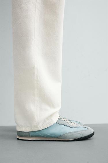 LEATHER TRAINERS - Blue by Zara - Image 0