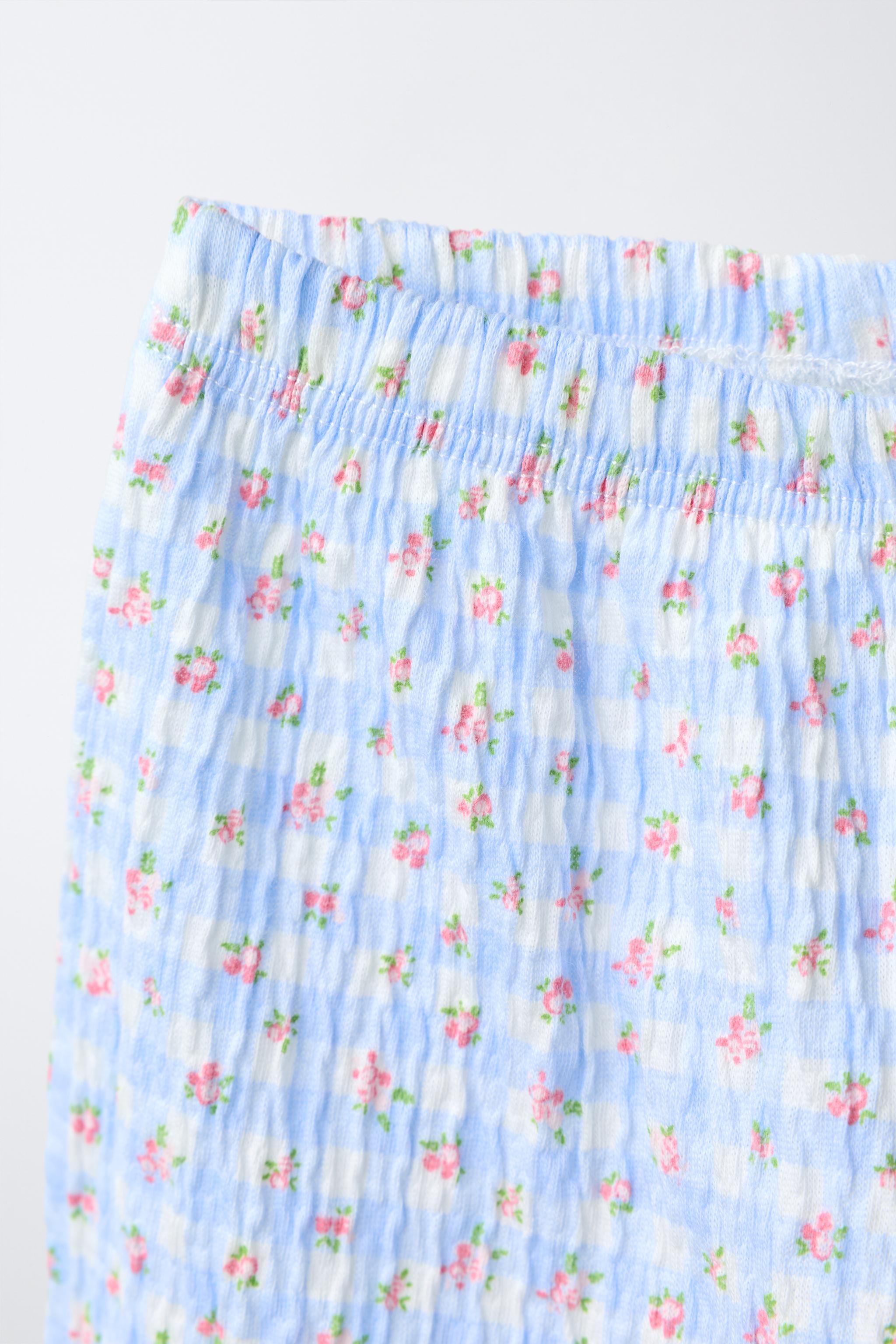 Детские брюки Zara FLORAL AND PLAID BLOOMER PANTS — фото 3